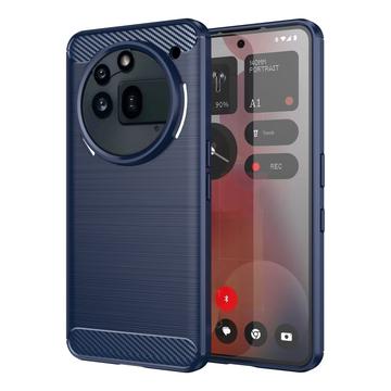 Custodia in TPU spazzolato per Nothing Phone (3a) Pro - Fibra di Carbonio