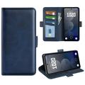 Custodia a portafoglio con chiusura magnetica per Nothing Phone (3a) Pro - Struttura in vitello - Blu