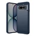 Custodia in TPU spazzolato per Nothing Phone (4a) - Fibra di Carbonio - Blu