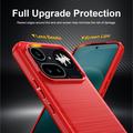 Custodia in TPU spazzolato per Nothing Phone (4a) Pro - Fibra di Carbonio - Rossa