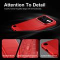 Custodia in TPU spazzolato per Nothing Phone (4a) Pro - Fibra di Carbonio - Rossa