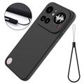 Custodia in silicone liquido con cinghia a mano per Nothing Phone (4a) Pro - Nera