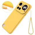 Custodia in silicone liquido con cinghia a mano per Nothing Phone (4a) Pro - Gialla