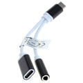 Adattatore Audio e Caricatore USB-C / 3.5mm 2-in-1 OTB (Confezione aperta - Bulk soddisfacente) - Bianco