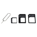 Set di Adattatori per Schede SIM 4-in-1 SIM OTB - Nero