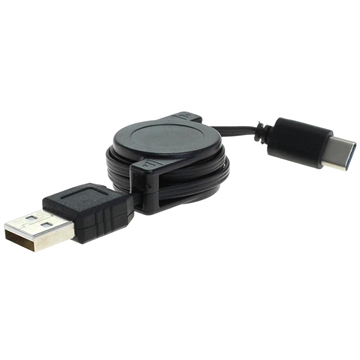 Cavo Dati Arrotolabile USB-A 2.0 / USB-C OTB - 70cm - Nero