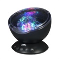 Ocean Wave Projector with Colorful LED Night Light & Lullaby - Black