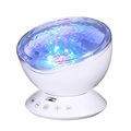 Ocean Wave Projector with Colorful LED Night Light & Lullaby - White
