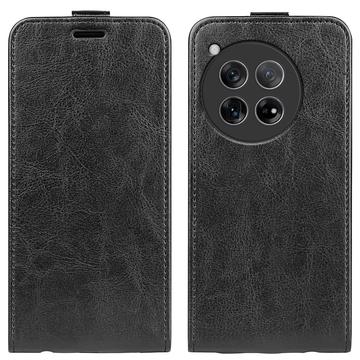 Custodia Flip Verticale con Slot per Schede per OnePlus 12 - Nera