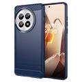 Custodia in TPU Spazzolato per OnePlus 13 - Fibra di Carbonio - Blu