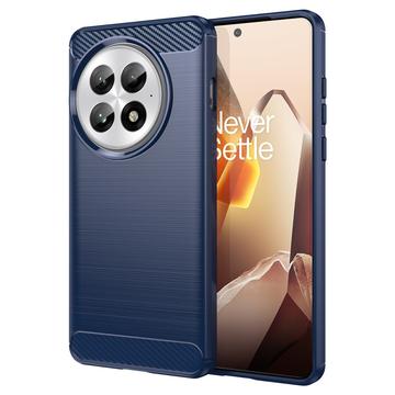 Custodia in TPU Spazzolato per OnePlus 13 - Fibra di Carbonio - Blu