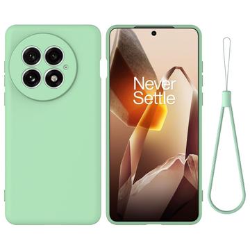 Custodia in silicone liquido con cinghia a mano per OnePlus 13 - Verde