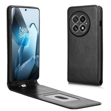 Custodia Flip Verticale con Slot per Schede per OnePlus 13 - Nera