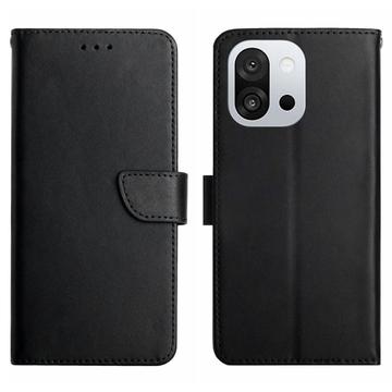 Custodia in pelle a portafoglio per OnePlus 13T con cavalletto - nera