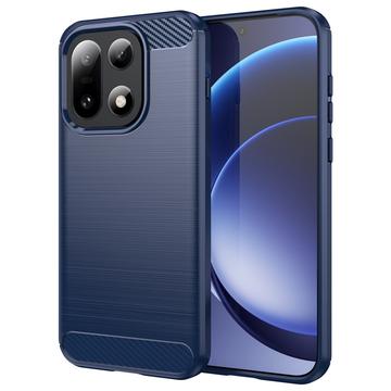 Custodia in TPU spazzolato per OnePlus 15 - Fibra di Carbonio - Blu