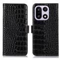 Custodia in Pelle a Portafoglio Serie Crocodile con RFID per OnePlus 15