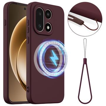 Custodia in silicone liquido per OnePlus 15 - compatibile con MagSafe - Vino Rosso