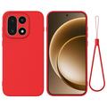 Custodia in silicone liquido con cinghia a mano per OnePlus 15 - Rossa