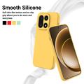 Custodia in silicone liquido con cinghia a mano per OnePlus 15 - Gialla