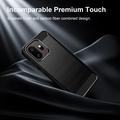 Custodia in TPU spazzolato per OnePlus 15T - Fibra di Carbonio - Nera
