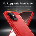 Custodia in TPU spazzolato per OnePlus 15T - Fibra di Carbonio - Rossa
