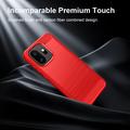 Custodia in TPU spazzolato per OnePlus 15T - Fibra di Carbonio - Rossa