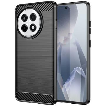 Custodia in TPU spazzolato per OnePlus Ace 5/5 Pro/13R - Fibra di Carbonio - Nera