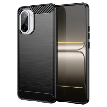 Custodia in TPU spazzolato per OnePlus Ace 5 Racing/Nord CE5 - Fibra di Carbonio - Nera