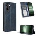 Custodia a Portafoglio con Chiusura Magnetica Retro per OnePlus Ace 5 Racing/Nord CE5 - Blu
