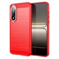 Custodia in TPU spazzolato per OnePlus Ace 5 Ultra/Nord 5 - Fibra di Carbonio - Rossa