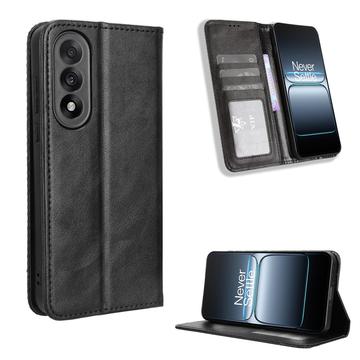 Custodia a Portafoglio con Chiusura Magnetica Retro per OnePlus Ace 5 Ultra/Nord 5 - Nera