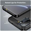 Custodia in TPU spazzolato per OnePlus Ace 6/6T/15R - Fibra di Carbonio - Nera