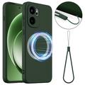Custodia in silicone liquido per OnePlus Ace 6/Ace 6T/15R - compatibile con MagSafe - Verde Scuro