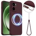 Custodia in silicone liquido per OnePlus Ace 6/Ace 6T/15R - compatibile con MagSafe - Vino Rosso