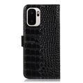 Custodia in Pelle a Portafoglio Serie Crocodile con RFID per OnePlus Ace 6 Ultra