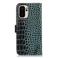 Custodia in Pelle a Portafoglio Serie Crocodile con RFID per OnePlus Ace 6 Ultra - Verde