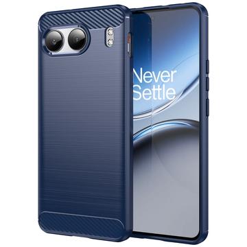 Custodia in TPU Spazzolato per OnePlus Nord 4 - Fibra di Carbonio - Blu