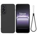 Custodia in silicone liquido con cinghia a mano per OnePlus Nord 5 - Nera