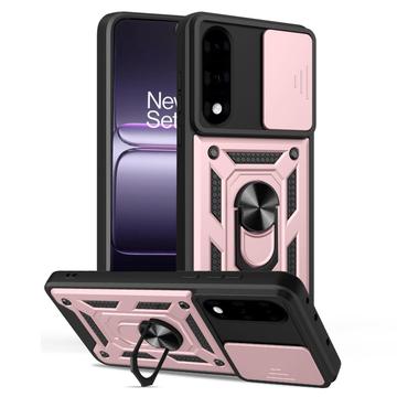 Custodia ibrida con anello rotante e protezione per fotocamera per OnePlus Nord 5 - Rosa Oro