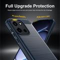 Custodia in TPU spazzolato per OnePlus Nord 6/Turbo 6/6V - Fibra di Carbonio - Blu