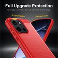 Custodia in TPU spazzolato per OnePlus Nord 6/Turbo 6/6V - Fibra di Carbonio - Rossa