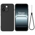 Custodia in silicone liquido con cinghia a mano per OnePlus Nord 6/Turbo 6 - Nera