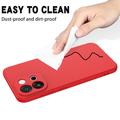 Custodia in silicone liquido con cinghia a mano per OnePlus Nord 6/Turbo 6 - Rossa