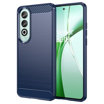 Custodia in TPU Spazzolato per OnePlus Nord CE4 - Fibra di Carbonio - Blu