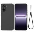 Custodia in silicone liquido con cinghia a mano per OnePlus Nord CE5 - Nera