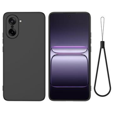 Custodia in silicone liquido con cinghia a mano per OnePlus Nord CE5 - Nera