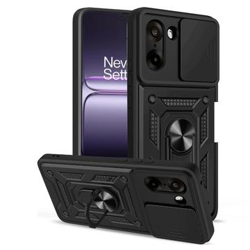 Custodia ibrida con anello rotante e protezione per fotocamera per OnePlus Nord CE5 - Nera