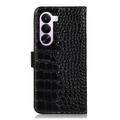 Custodia in Pelle a Portafoglio Serie Crocodile con RFID per OnePlus Nord CE6 Lite/Realme P4x