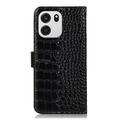 Custodia in Pelle a Portafoglio Serie Crocodile con RFID per OnePlus Turbo 6/6V