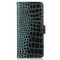 Custodia in Pelle a Portafoglio Serie Crocodile con RFID per OnePlus Turbo 6/6V - Verde